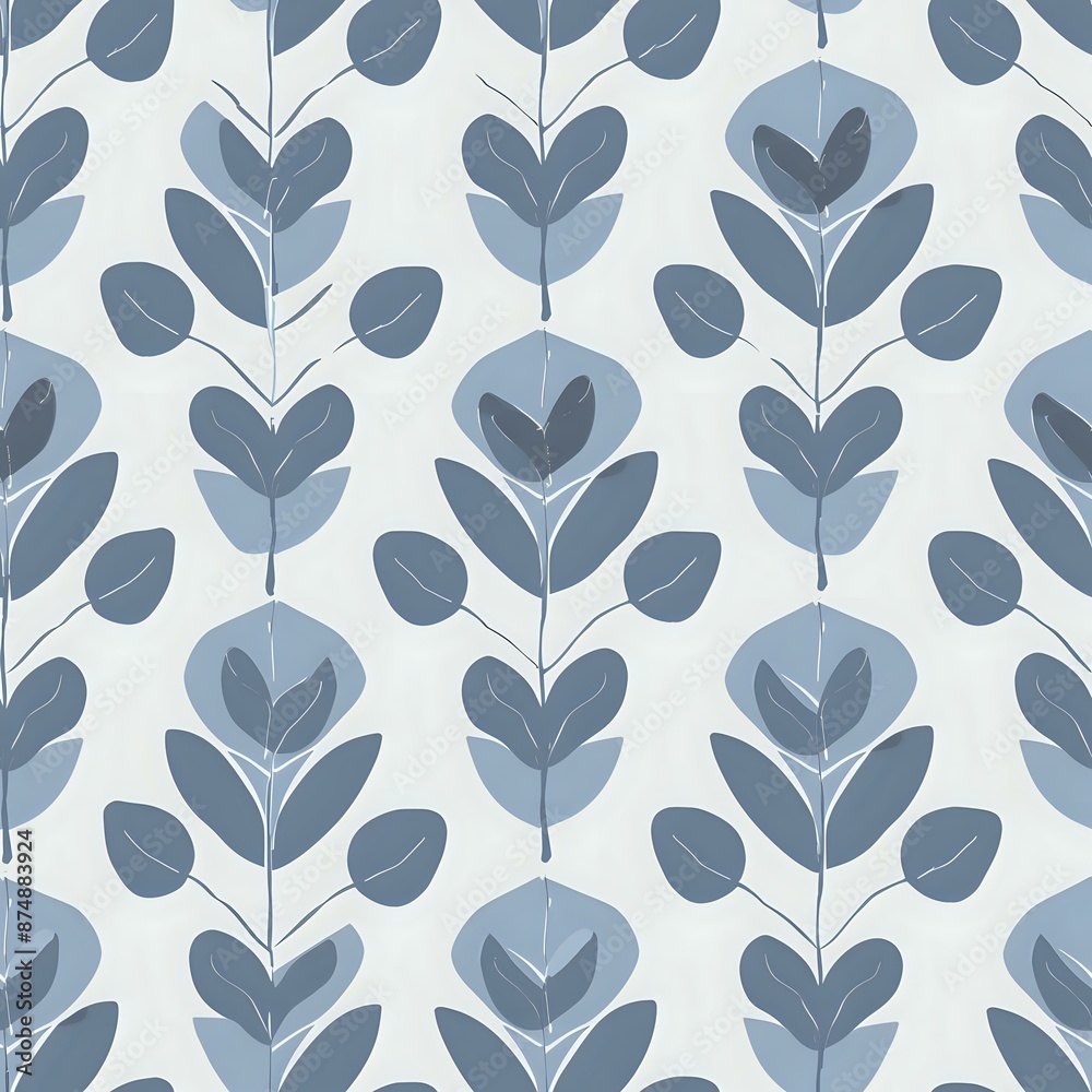 Calming Leaf Grid Pattern in Light Purple and Green Calming Leaf Grid Pattern in Light Purple and Green
