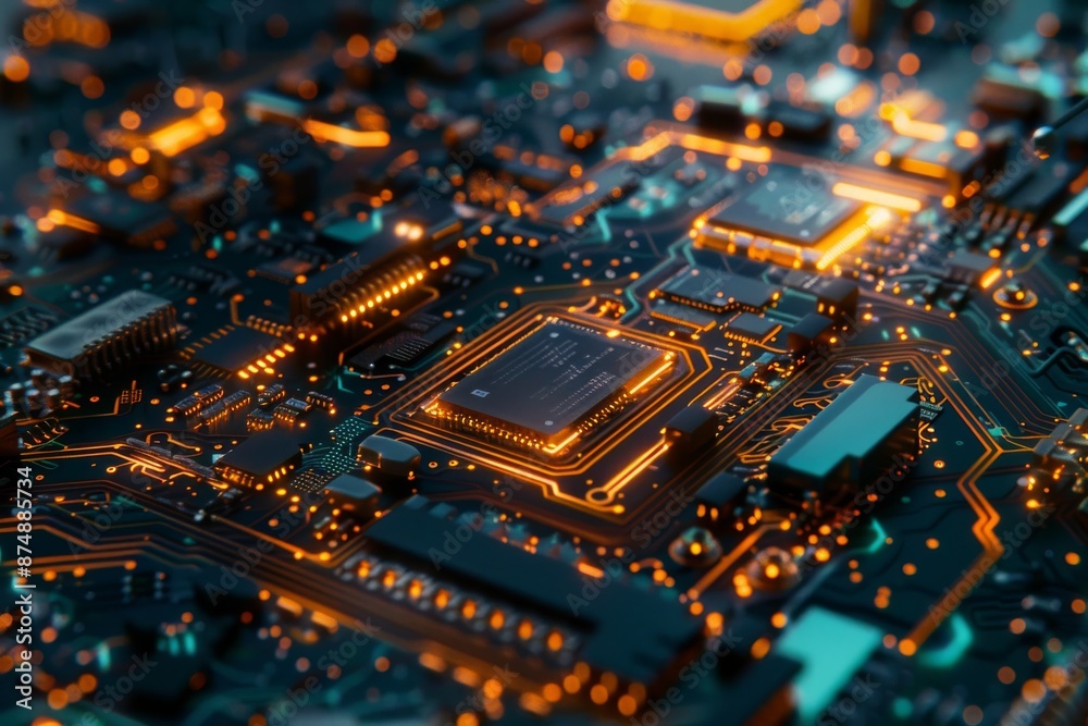 integrated circuit chips on a motherboard integrated circuit chips on a motherboard