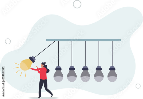 Knowledge sharing or skill transfer to inspire team, idea or creativity to motivate people or career improvement concept.flat design.illustration with people.