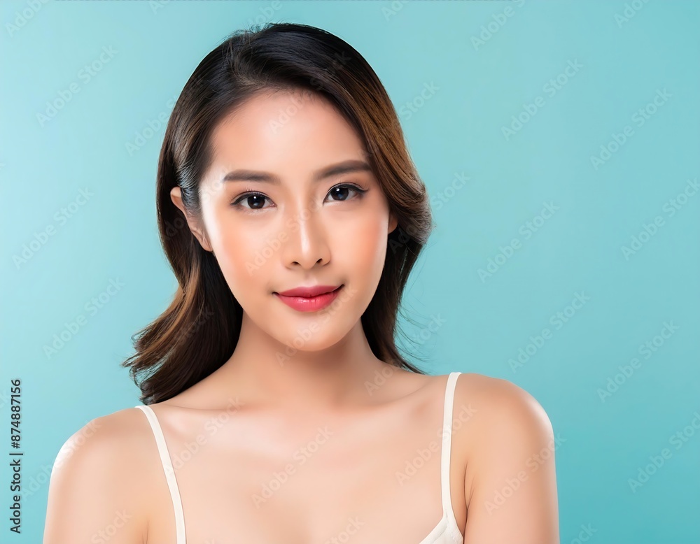 Portrait young Korean beautiful woman with K-beauty make up style Portrait young Korean beautiful woman with K-beauty make up style