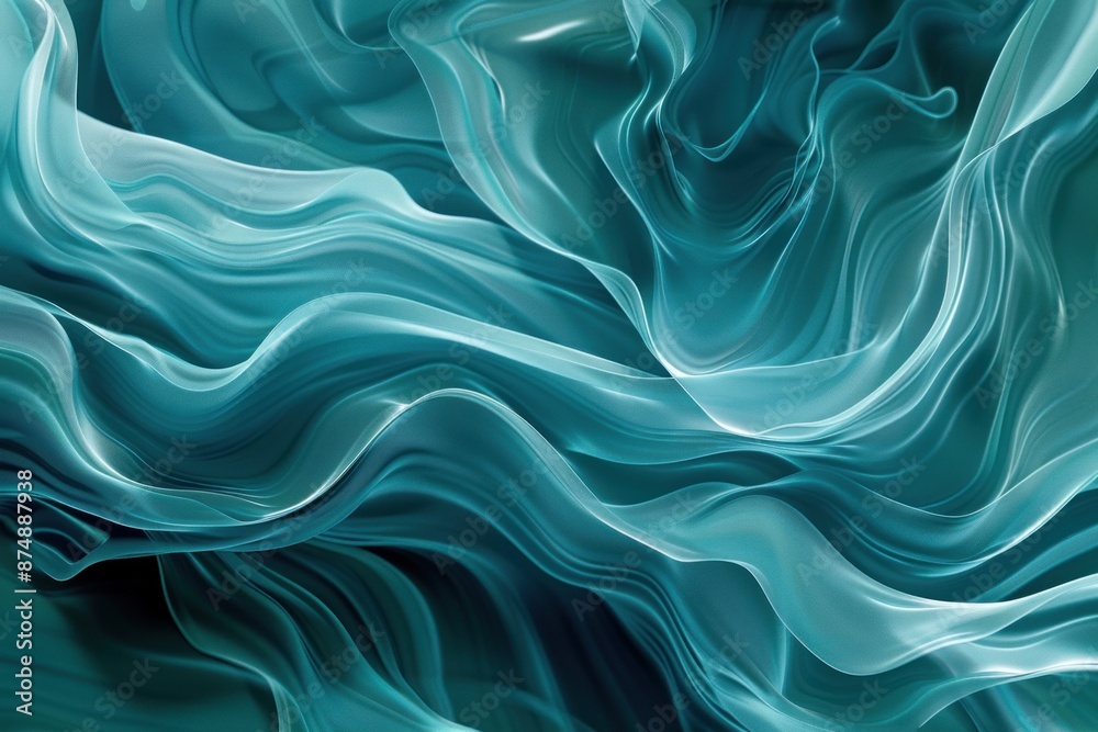 Obraz premium Abstract Teal Wavy Background