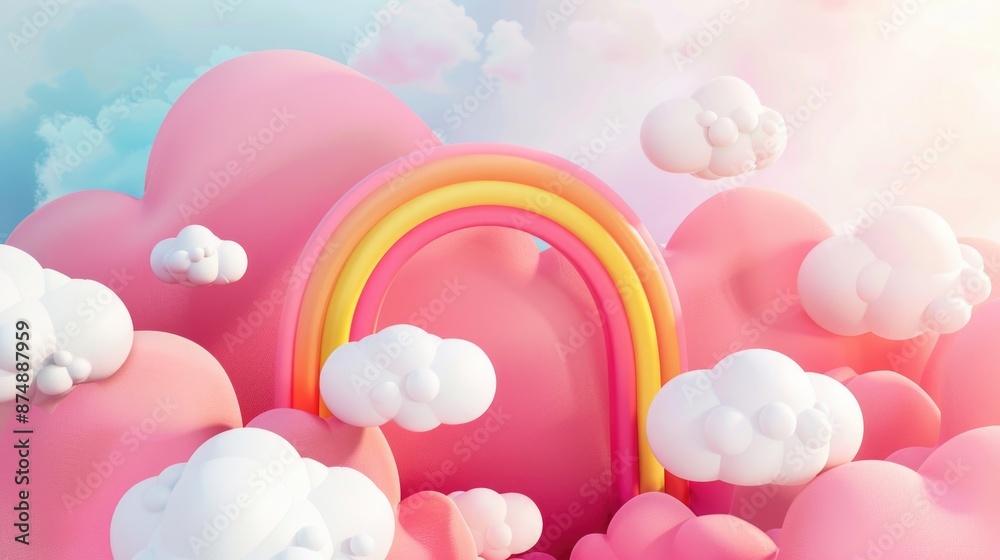 Cloudy Sky with Rainbow