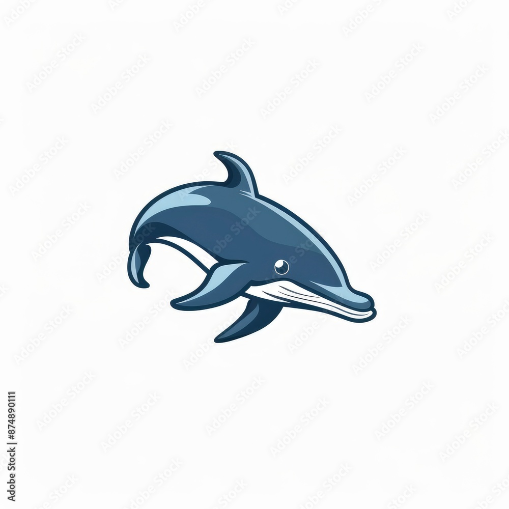 A Logo Design Template Of A Whale, Illustration Of A Cartoon Dolphin, Isolated Against A White Background A Logo Design Template Of A Whale, Illustration Of A Cartoon Dolphin, Isolated Against A White Background