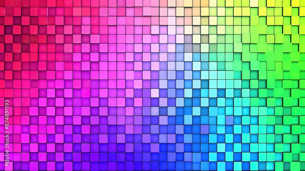 Vibrant gradient mosaic of colorful geometric squares Vibrant gradient mosaic of colorful geometric squares