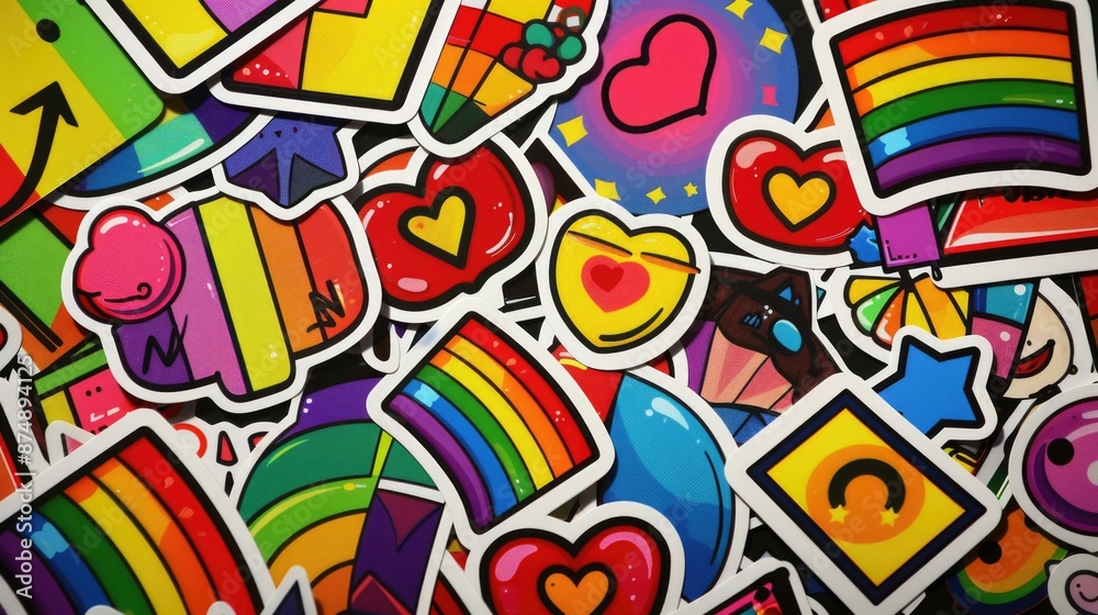 Stickers on a table Stickers on a table