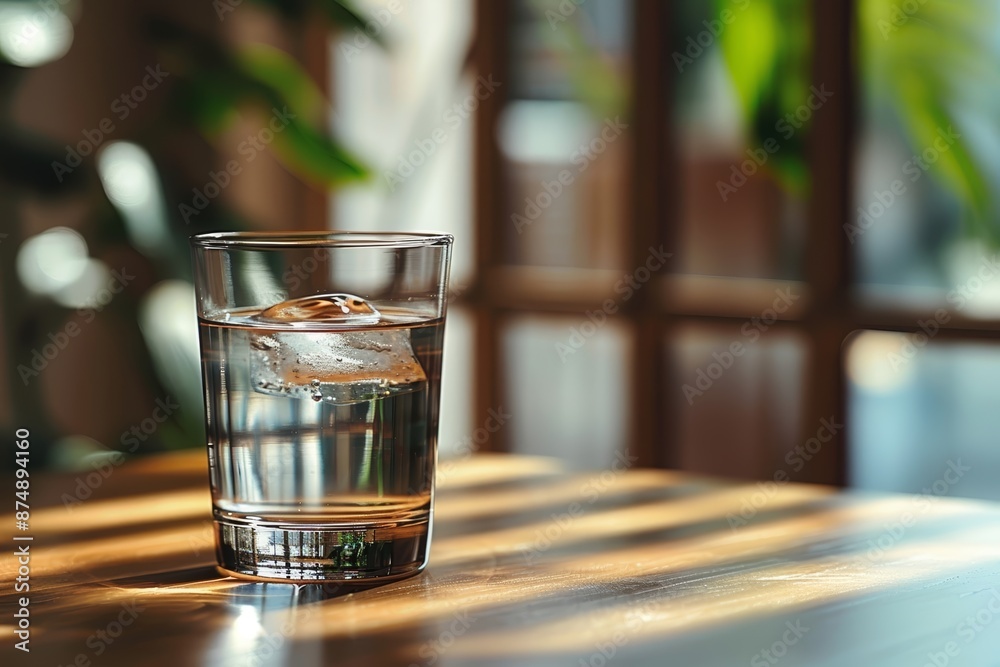 glass of water on the table glass of water on the table