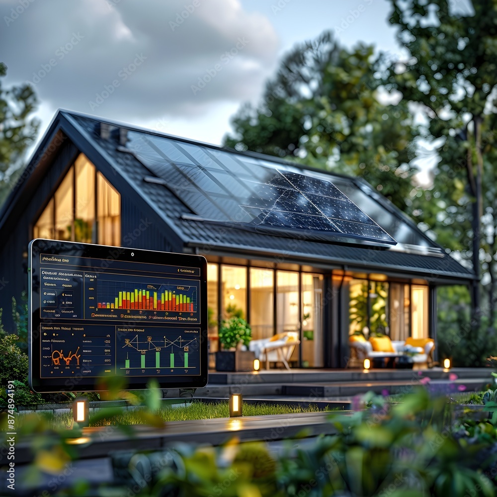 Solar Energy Dashboard Displaying Real Time Data and Savings for a Sustainable Home Solar Energy Dashboard Displaying Real Time Data and Savings for a Sustainable Home