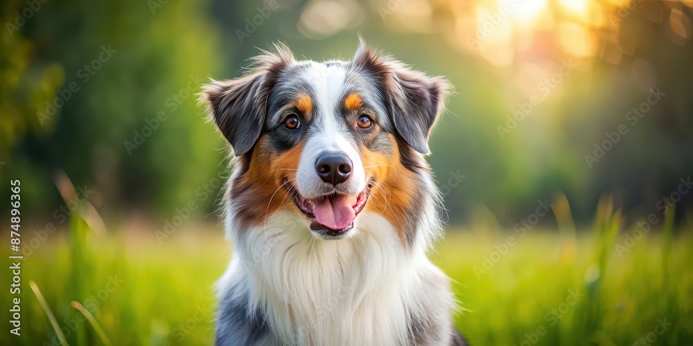 mascot Australian Shepherd dog living a healthy lifestyle, healthy, active, outdoor, pet, furry, playful, mascot