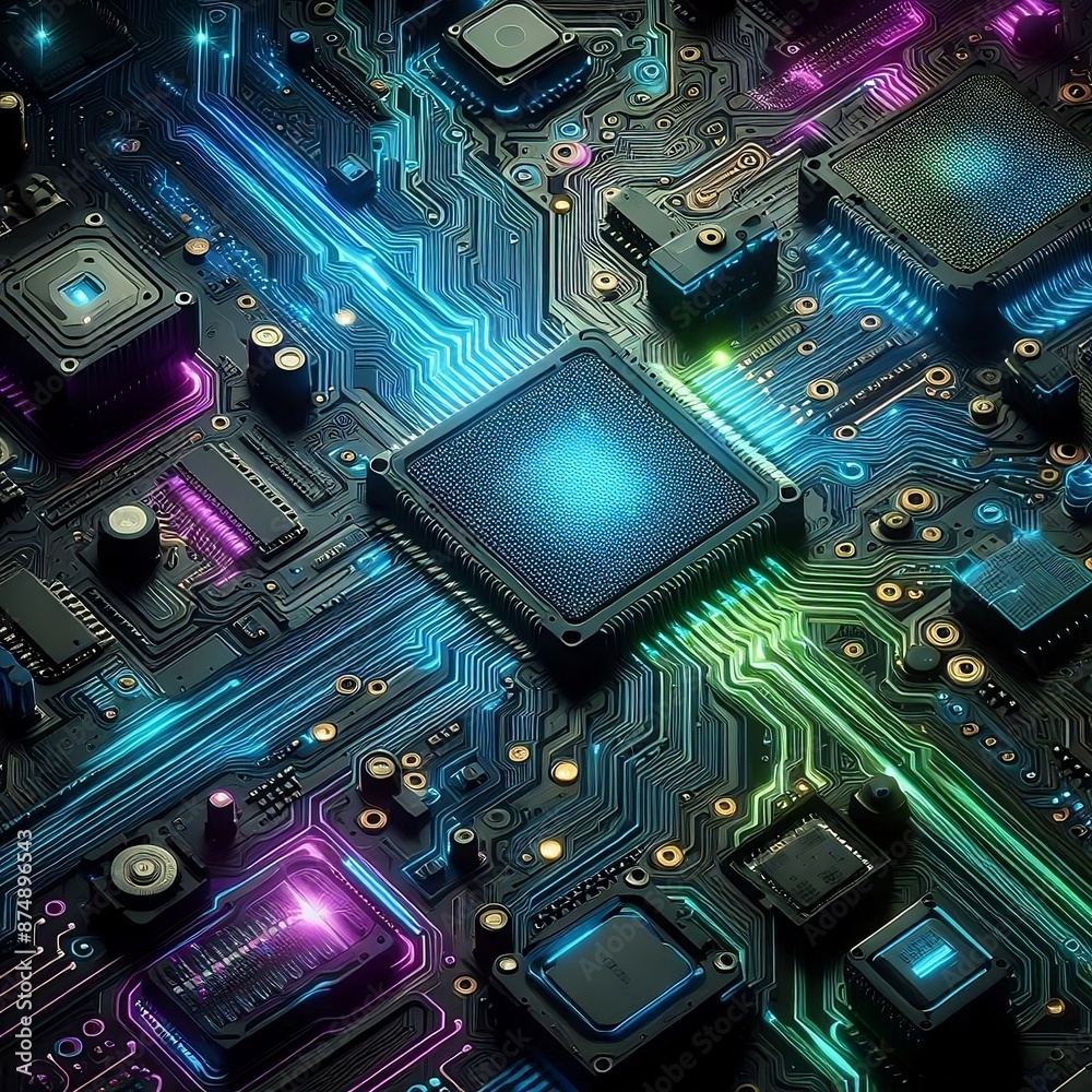 Fototapeta premium Futuristic Motherboard Circuit Background