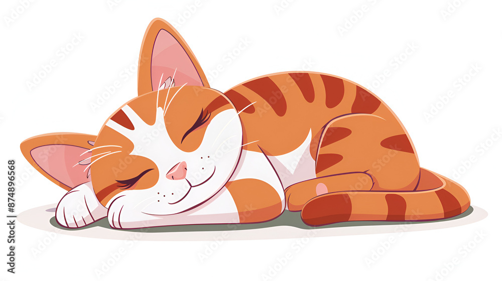Fototapeta premium sleeping cartoon cat