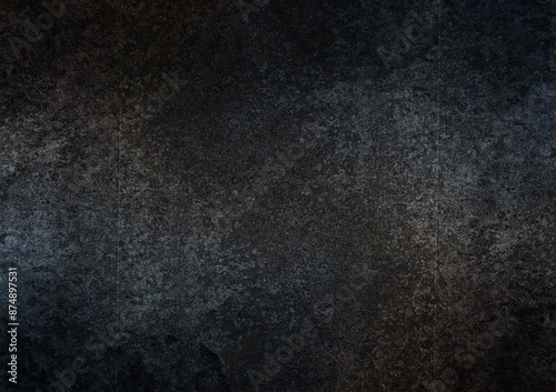 Foto Dark Grunge Black Metal Background with Seam Texture（とても暗いザラザラした鉄板のような継ぎ目のある黒い背景