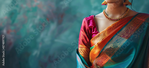 A woman wearing saree banner