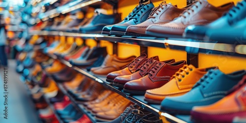 Shoes on a shelf in a shoe store