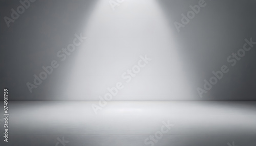 Blank white gradient background with product display. White backdrop or empty studio. Generative AI.
