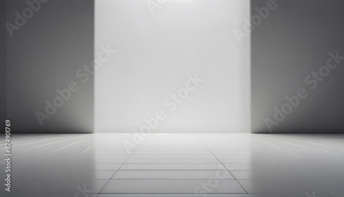 Blank white gradient background with product display. White backdrop or empty studio. Generative AI.