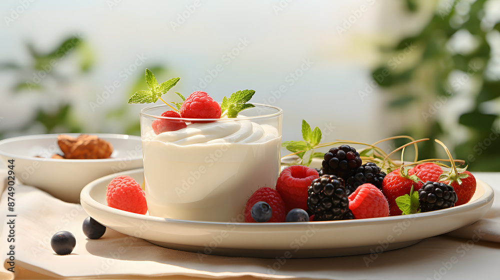 yogurt dessert food photography background poster 