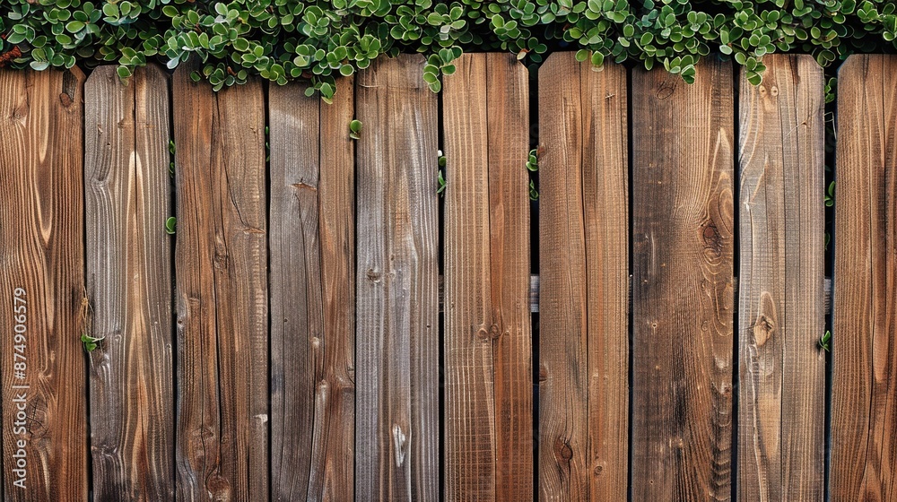 wooden fence with combination beautiful leaf and flower wooden fence with combination beautiful leaf and flower