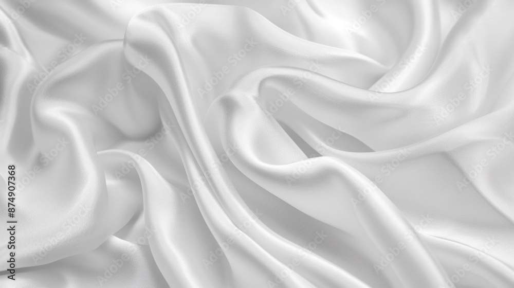 Close-up of smooth white silk fabric, showcasing its luxurious texture and elegant draping. Close-up of smooth white silk fabric, showcasing its luxurious texture and elegant draping.