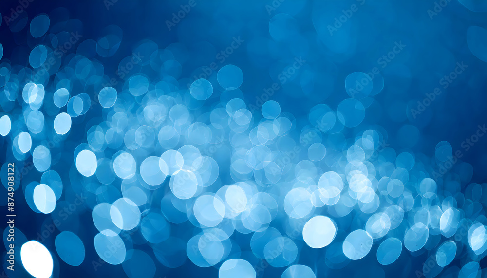 circular bokeh on blue background. Generative AI. circular bokeh on blue background. Generative AI.