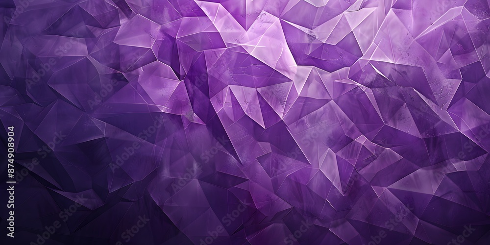 Polygon background in rich shades of purple, giving a luxurious and sophisticated feel.
