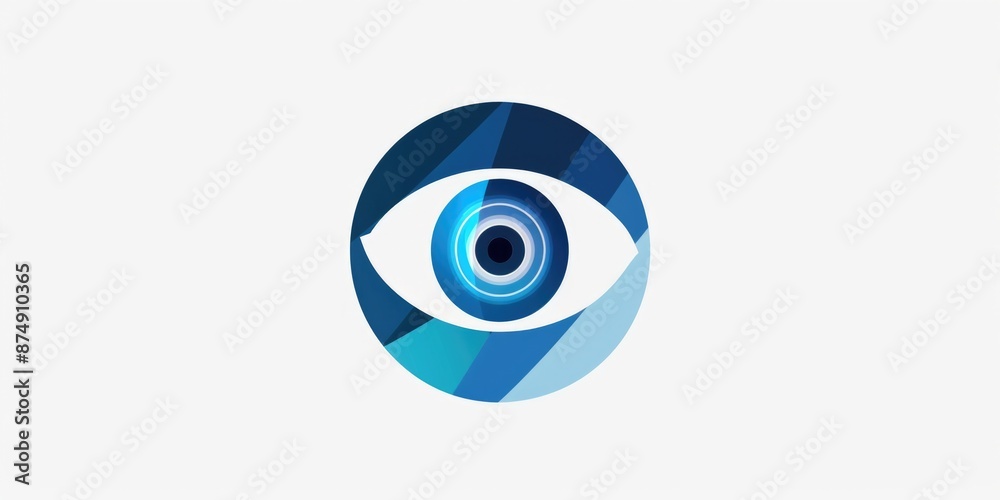 Blue and White Eye Logo