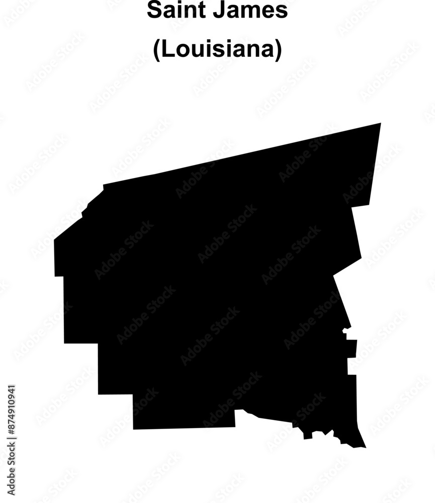 Saint James Parish (Louisiana) blank outline map Saint James Parish (Louisiana) blank outline map
