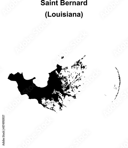 Saint Bernard Parish (Louisiana) blank outline map