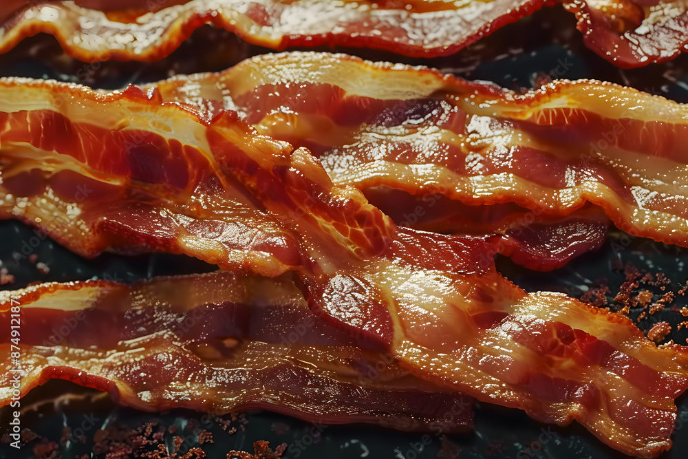 strips of fried bacon isolated generative ai strips of fried bacon isolated generative ai