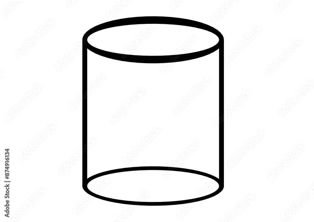 Cylinder geometrical figure outline icon. Symbol logo illustration. Cylinder geometrical figure outline icon. Symbol logo illustration.