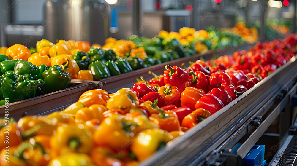 conveyor production of canned bell peppers conveyor production of canned bell peppers