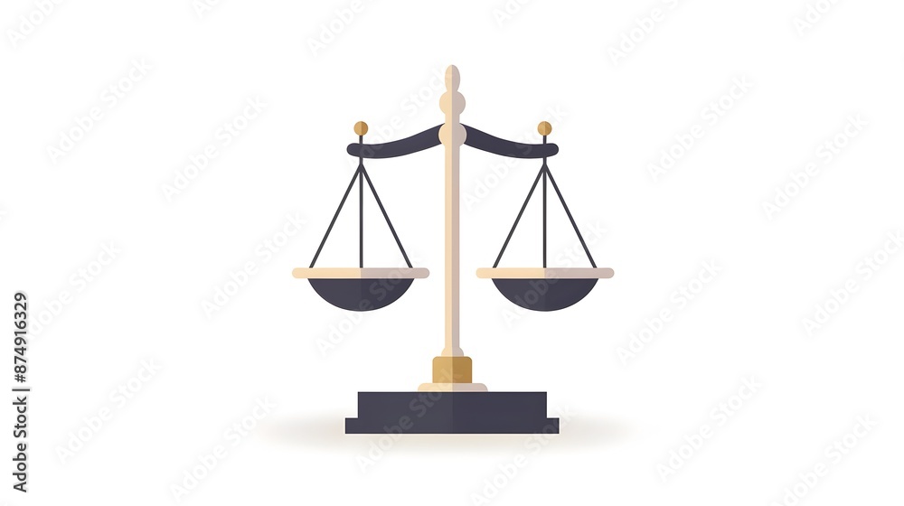 Balanced Scale Icon Representing Weighing Options and Decision Balanced Scale Icon Representing Weighing Options and Decision