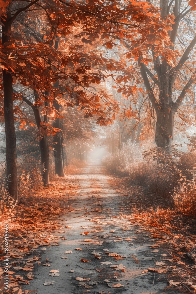Forest Path with Leaves Forest Path with Leaves