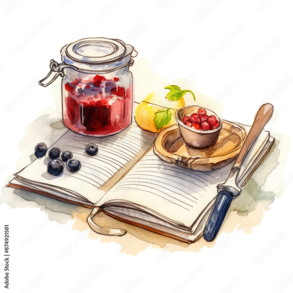 Book with vegetables, menu to cookking isolate on transparent png.
Book with vegetables, menu to cookking isolate on transparent png.