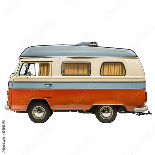 Isolated Campervans Isolated on Transparent or White Background, PNG