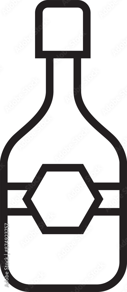 Alcohol Bottle Line Icon Alcohol Bottle Line Icon