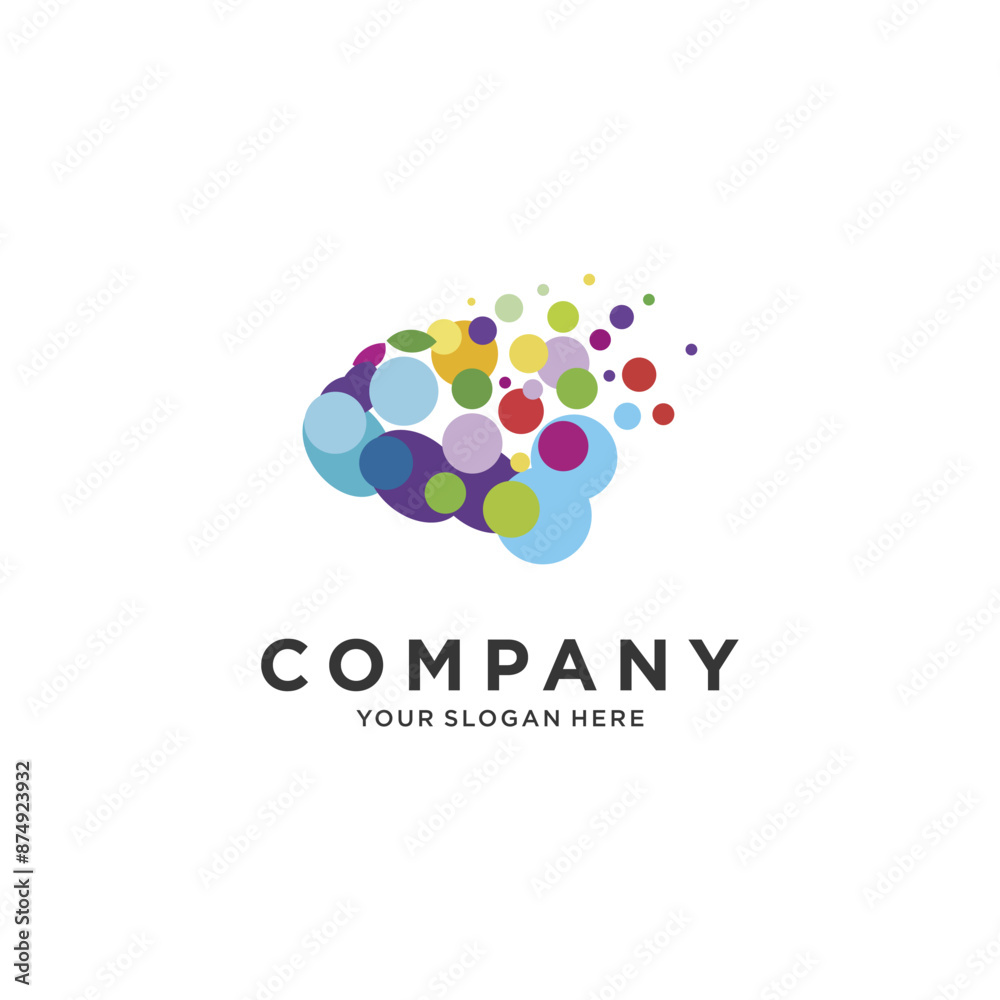 Digital technology brain icon logo Digital technology brain icon logo