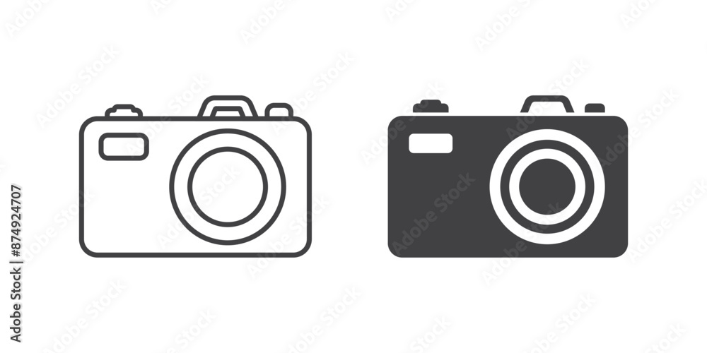 Camera icon in flat style. Photography vector illustration on isolated background. Photo sign business concept. Camera icon in flat style. Photography vector illustration on isolated background. Photo sign business concept.