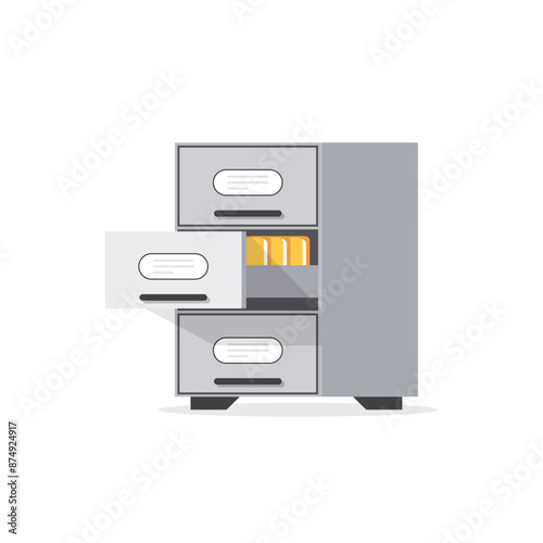 Office cabinet icon in flat style. Furniture storage vector illustration on isolated background. Drawer sign business concept.(Несколько значений)