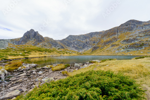 Obraz na płótnie Twin Lake, part of the Seven Rila Lakes w salonie