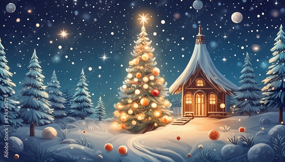 Obraz premium Christmas card for Christmas - old style, background for your wishes ver 21
