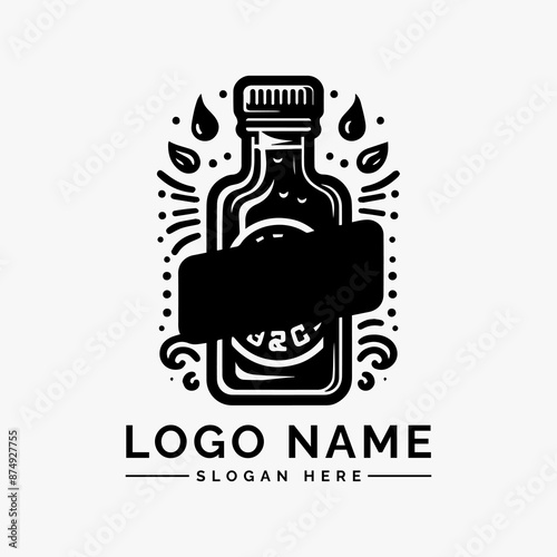 bottle sauce modern logo design vector