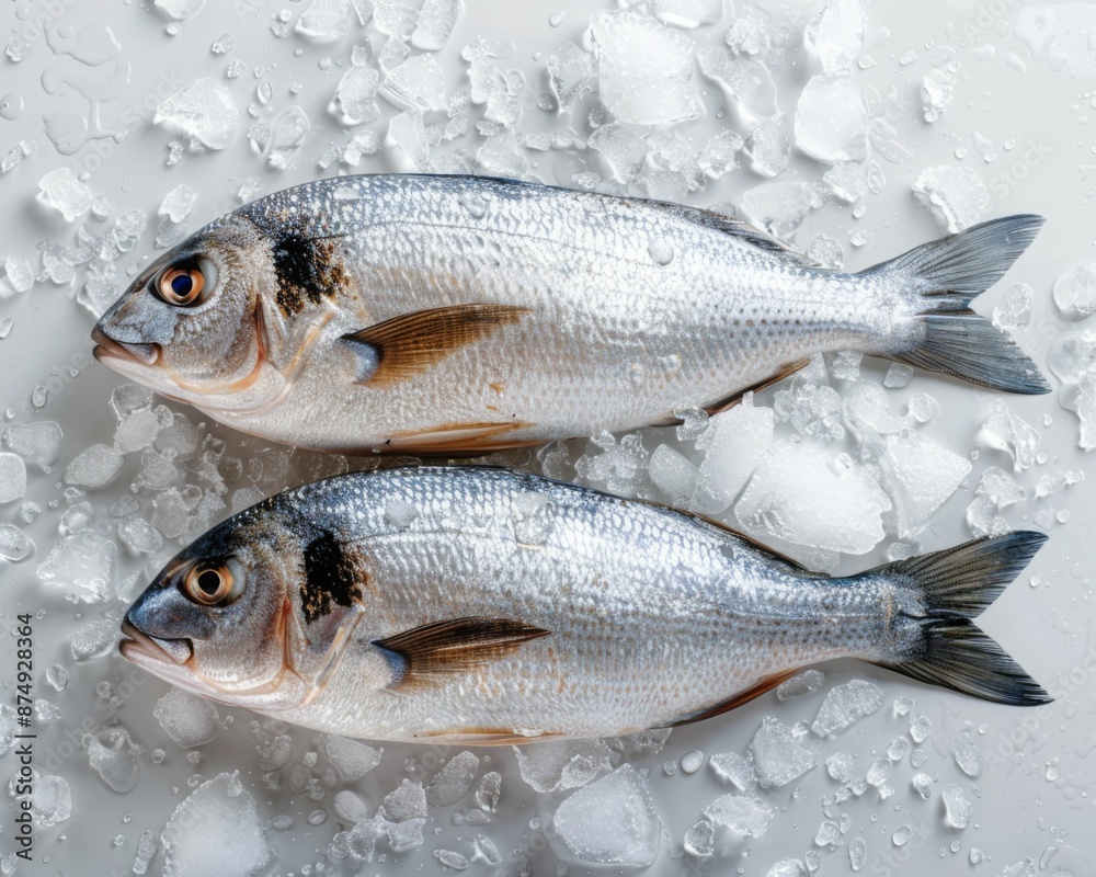 Fresh dorado fish on ice. Fresh dorado fish on ice.