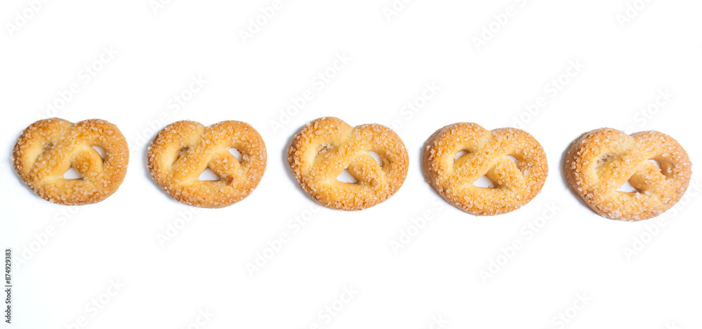 Danish butter cookies, butter cookies on isolated white background Danish butter cookies, butter cookies on isolated white background