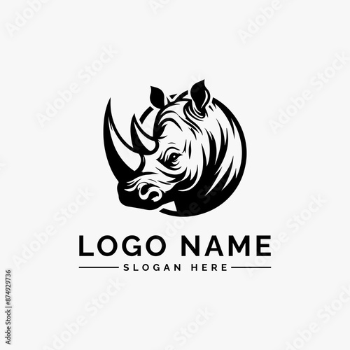 rhino vector illustration logo design