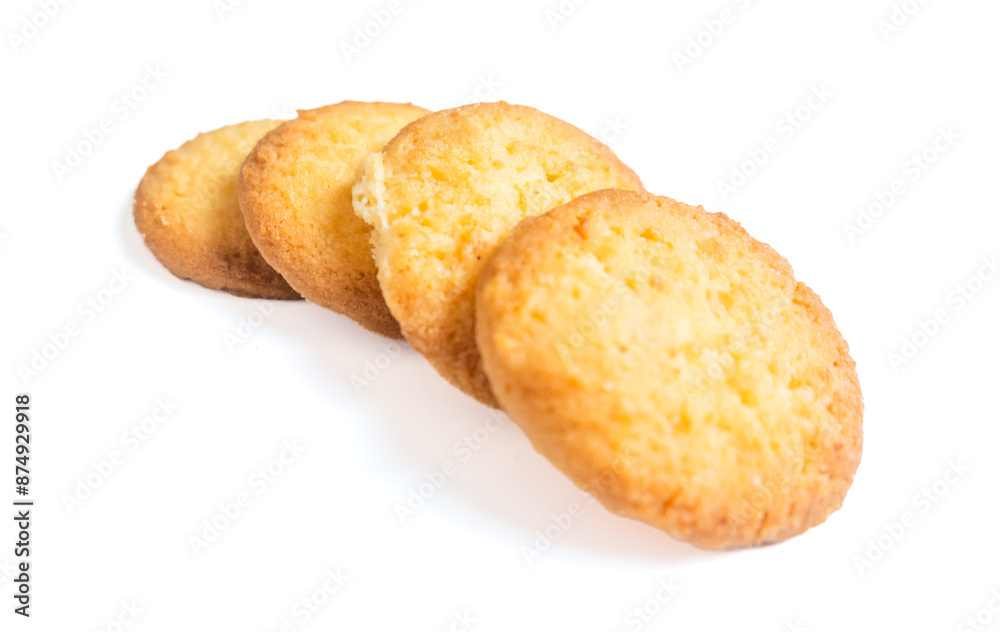 Danish butter cookies, butter cookies on isolated white background Danish butter cookies, butter cookies on isolated white background