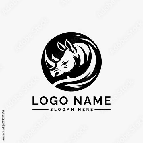 rhino vector illustration logo design
