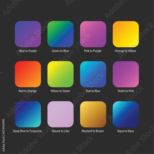 A set of premium bright vector gradients in eps format