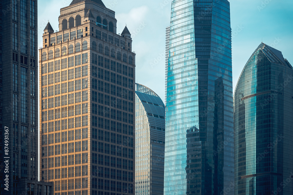 Urban city view with buildings in Shanghai, China Urban city view with buildings in Shanghai, China