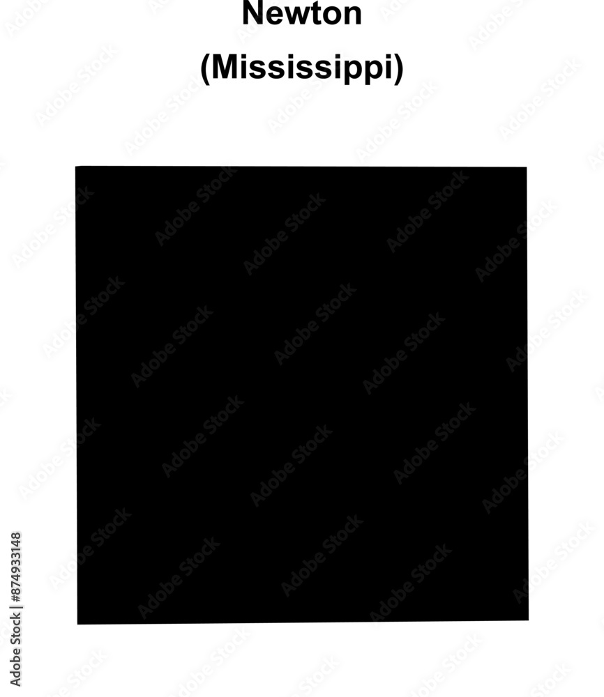 Newton County (Mississippi) blank outline map Newton County (Mississippi) blank outline map