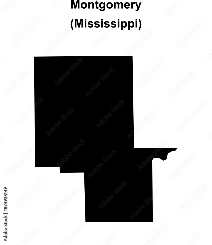 Montgomery County (Mississippi) blank outline map Montgomery County (Mississippi) blank outline map